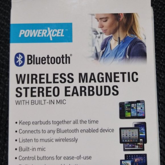 Wireless Magnetic Stereo Earbuds with Built in Mic - Picture 1 of 2
